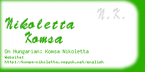 nikoletta komsa business card